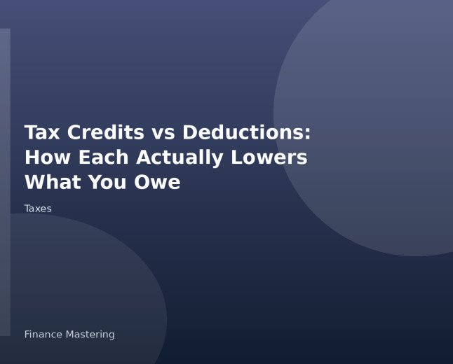 Tax Credits vs Deductions: How Each Actually Lowers What You Owe