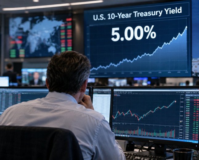 10-Year Treasury Yield Hits 5%: What It Means for Mortgages, Savings, Bonds, and Stocks